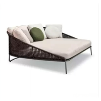 Ensemble de mobilier de patio en rotin de style nordique pour l'extérieur, comprenant un canapé, une table et des chaises, amovible, lavable, décontracté, trois pièces, tressé
