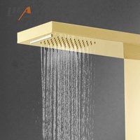 Système de douche en métal jets de massage multifonctionnels intelligents panneau de douche en acier inoxydable doré