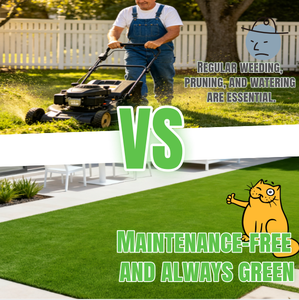 Césped Sintético Realista Verde para Interiores y Exteriores, Césped <span class=keywords><strong>Artificial</strong></span> con Cinta Adhesiva, Solución Integral para Césped, Diseño para Todo Clima con Drenaje - Product Image 3