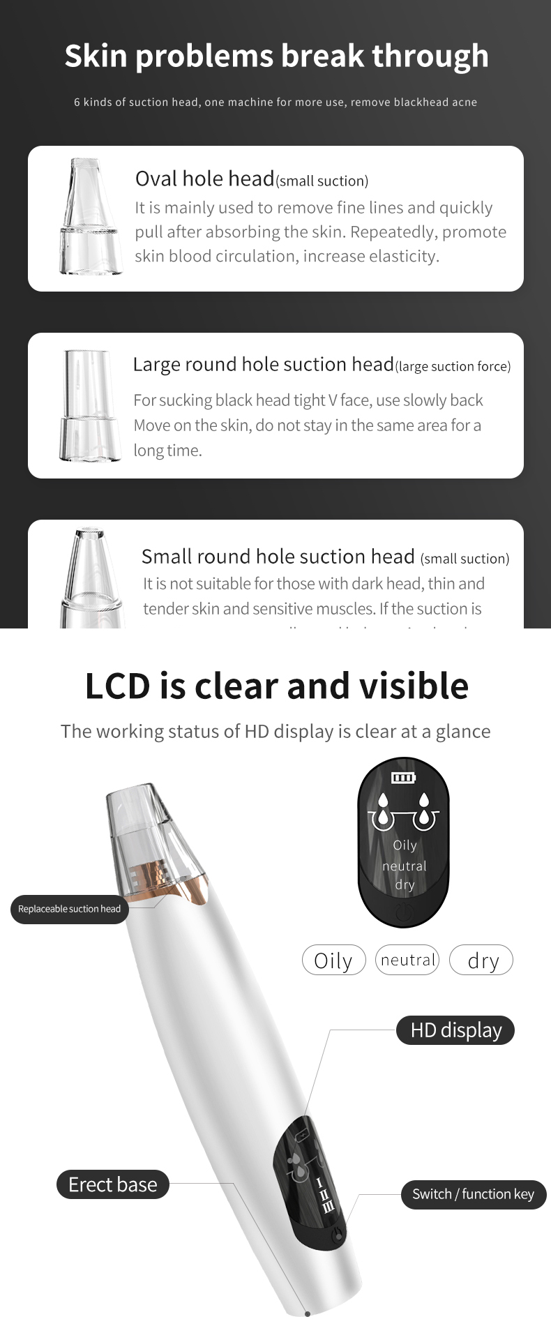 T Zone Whitehead Blackhead Control Black Head Remover Cleansing Vacuum Suction Instrument Apparatus Extractor Machine Aspirator