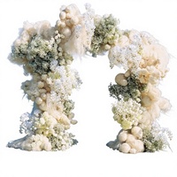 Dekorasi Pernikahan Bunga Buatan Seri Putih Berkualitas Tinggi, Bunga Baby's Breath dan Hydrangea untuk Pesta Pernikahan