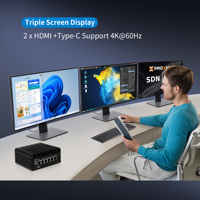 Dispositivo de Firewall CWWK F7 OPNsense N150 N100 N305 N355 6x i226V 2.5GbE LAN DDR5 RAM 2x NVMe SSD Router Firewall Pfsense Mini PC