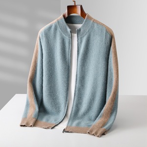 <span class=keywords><strong>Cardigan</strong></span> da <span class=keywords><strong>uomo</strong></span> in pura lana 100% <span class=keywords><strong>con</strong></span> collo semi-alto e spessore maggiorato, stile casual <span class=keywords><strong>con</strong></span> <span class=keywords><strong>cerniera</strong></span> - Product Image 1