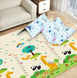 Baby Blanket Foot Print Walking Learning Play Mat Non-toxic Eco Friendly Folding Kids Mat Baby Play Xpe Mats