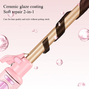 Mini <span class=keywords><strong>fer</strong></span> à friser en céramique de 9 mm ou 16 mm avec affichage LED de la température <span class=keywords><strong>pour</strong></span> <span class=keywords><strong>cheveux</strong></span> courts - Coiffures ondulées, bob et franges bouclées - Product Image 4