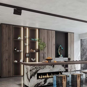 Estantes Abiertos de Estilo Moderno de Madera Maciza con Vetas de Madera, Vitrinas para Comedor - Product Image 1