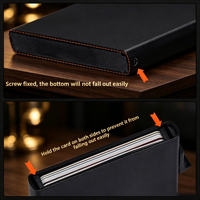Dompet Logam Aluminium Premium Tipis Anti RFID, Tempat Kartu Kredit dengan Cetak Sablon, Tanpa Penutup, Ramping dan Portabel