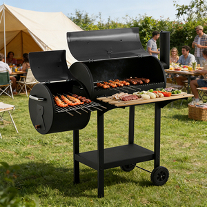 Modern Metal Powder Coated Durable Portable Heavy Duty <strong>Charcoal</strong> BBQ <strong>Grill</strong> with Remote Control and Trolley for Outdoor Use - Product Image 5