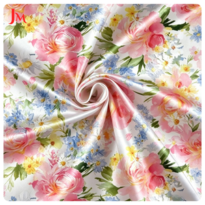 Tessuto in Raso di Cotone Elasticizzato Stampato Floreale Personalizzato 135gsm, <span class=keywords><strong>Materiale</strong></span> Morbido e Drappeggiante per Gonne e Camicette da Donna - Product Image 2