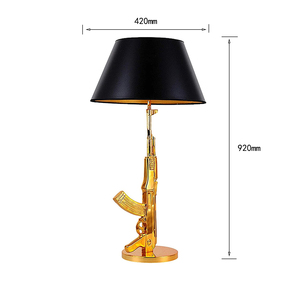 Hiện đại AK47 nhựa mạ điện vàng Chrome Pistol Bảng Đèn AC Powered cho khách sạn phòng ngủ và nghiên cứu trang trí nội thất - Product Image 3