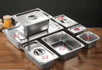 Gn Pan Edelstahl Dampf tisch Food Pan Gn Catering Buffet Container Tray Gastro norm Pan