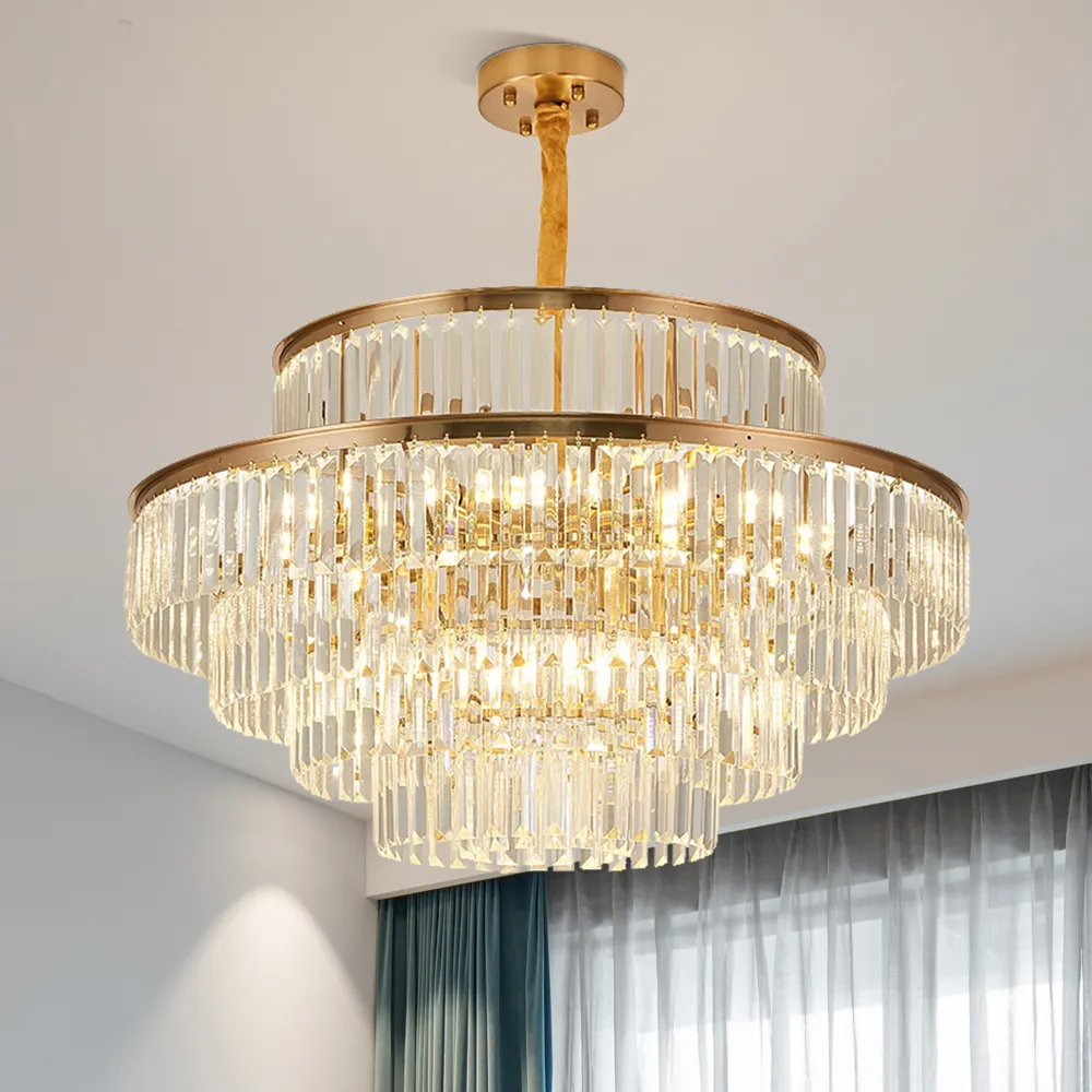 Decoration pendant light hanging nordic brass gold glass crystal bathroom chandelier