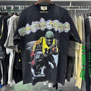 Camiseta con Estampado Floral MAJESTIK Bulldog, 100% Algodón, Negra Vintage, Talla Grande, Secado Rápido, Anti-Pilling, Ropa para Hombre - Product Image 1