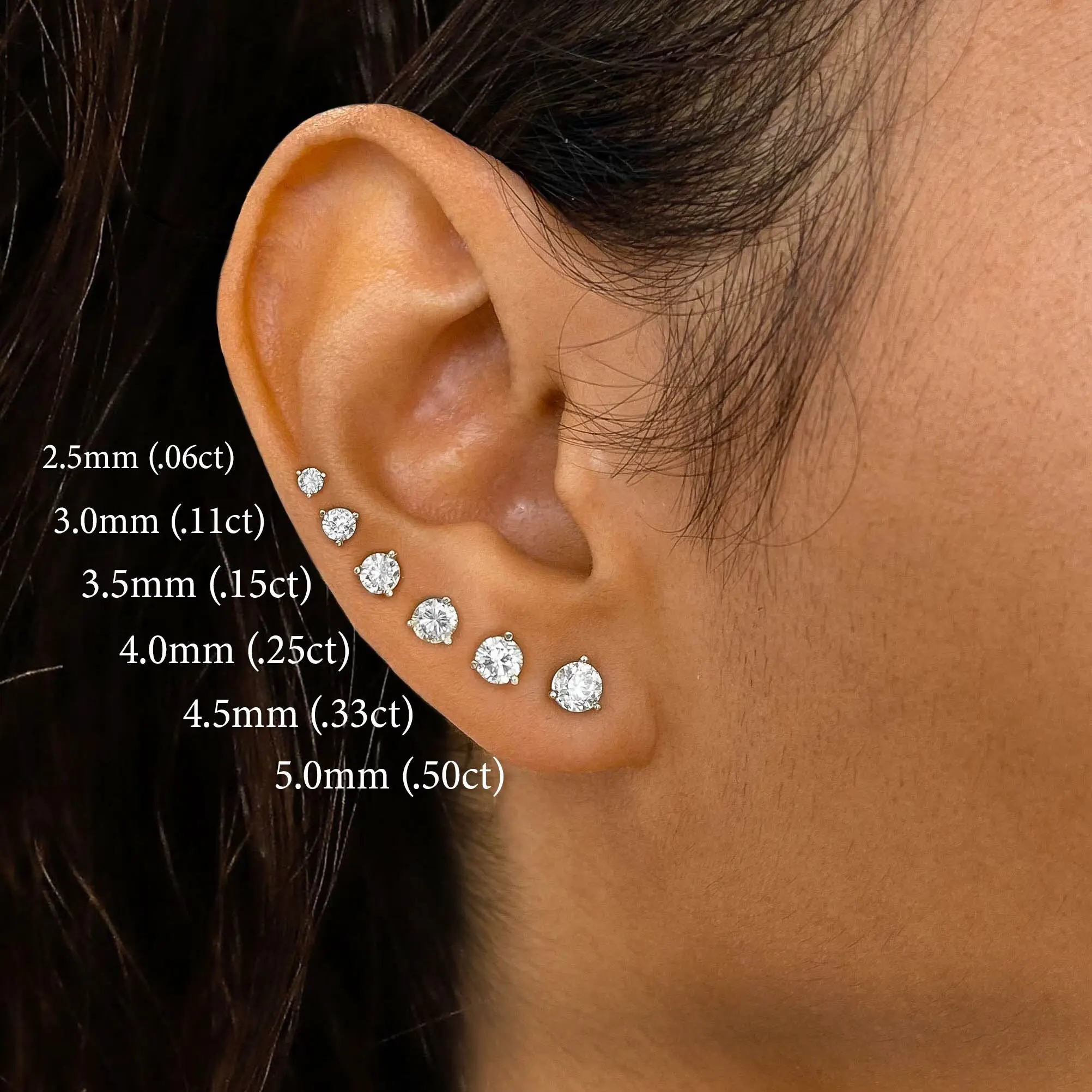 14k 18K Kim Cương Stud Bông tai phòng thí nghiệm phát triển bông tai kim cương phòng thí nghiệm phát triển kim cương đồ trang sức