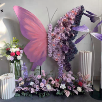 Nouvelle Arche de Fleurs Papillon Violette DKB Factory, Grande Murale de Papillons de Luxe, Toile de Fond Personnalisée avec Fleurs Artificielles