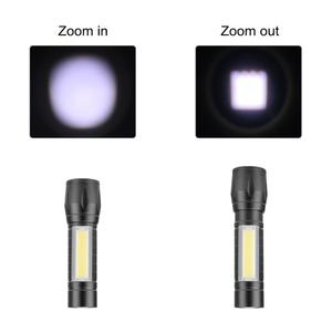 Mini High Power Telescopic <b>Flashlight</b> Led Cob Side Light Aluminum Alloy <b>Rechargeable</b> Portable Outdoor <b>Flashlight</b> - Product Image 3
