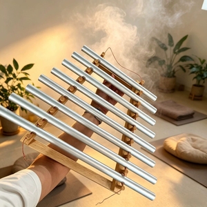 Wholesale 8‑Note Aluminum Sound <b>Chime</b> Bar Wooden Frame Hand‑held <b>Wind</b> <b>Chime</b> Sound Healing Therapy Percussion Instrument - Product Image 5