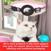 Collier Localisateur Anti-Perte en Silicone de Luxe Compatible avec Apple AirTag pour Animaux de Compagnie, Accessoire Housse de Cou en Polyester pour Chats
