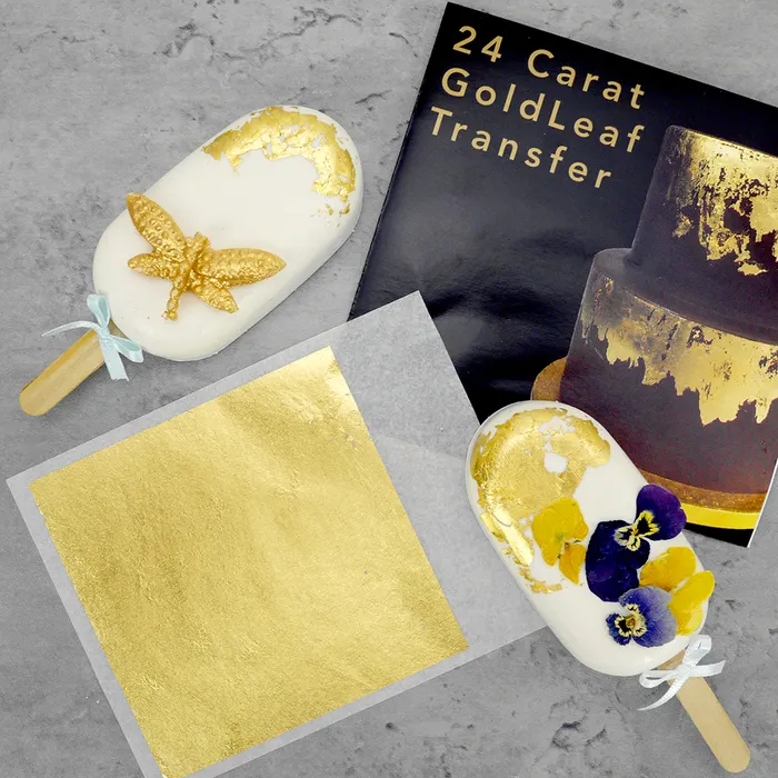 Fiocchi d'oro per uso alimentare 8x8cm fogli di lamina d'oro foglia d'oro per bevande per decorazioni alimentari