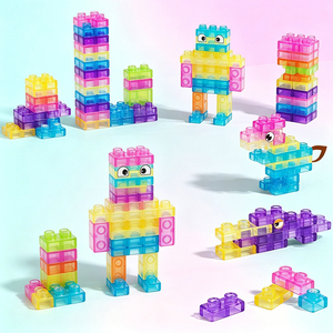 Kit de construction en briques de gelée pour tout-petits, adapté aux garderies, couleurs vives, pour l'empilage, le jeu et l'apprentissage - Product Image 6