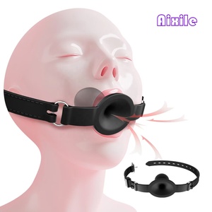 Arnés con mordaza de bola suave para juegos de garganta profunda, mordaza bucal BDSM para entrenamiento de juegos de rol en pareja, juguetes de restricción BDSM, mordazas <span class=keywords><strong>sexuales</strong></span> - Product Image 1