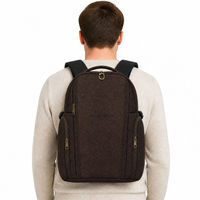 Sac à dos pour ordinateur portable unisexe, imperméable, 0,74 kg, en polyester, avec fermeture éclair, pour les voyages d'affaires, 44 x 35 x 14 cm