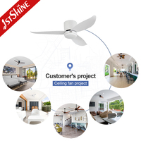 1stshine Moteur Dc Blanc Plafond Bas 3 Lames Abs Bldc Led Encastré Ventilateur de Plafond Lumière