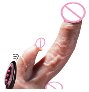 高品質リアルシリコン製リモコンバイブレーター、デュアルヘッドデザイン、舌で舐めるディルド、女性用マスターベーション用 - Product Image 1