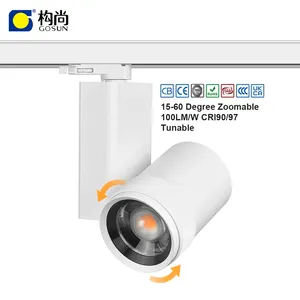Luz LED com controle remoto inteligente 32w com zoom e iluminação regulável para iluminação de galerias de arte e museus