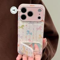 Étui de téléphone pour iPhone 17 Pro Max en similicuir avec motif animal poney, antichoc, pour filles, design élégant
