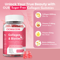 Gummies de collagène végétalien à marque privée OEM avec biotine et kératine pour cheveux, peau et ongles – Multivitamine Biotine Collagène