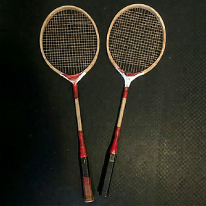 Unisex Customize All Sizes and Colours Wooden Badminton Racket Tennis With Gripy Soft Handle Hard <b>Netting</b> and Custom Logo - Product Image 1