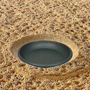 Plateau rond en plastique PP épais et durable, empilable, design emboîtable, noir et blanc, pour base de pot de fleurs succulentes, diamètre 28 cm - Product Image 2