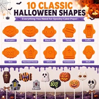Moules à gâteaux en plastique pour Halloween, série mini citrouilles et fantômes, avec emballage en boîte en cuir, pour fêtes transfrontalières, Chine