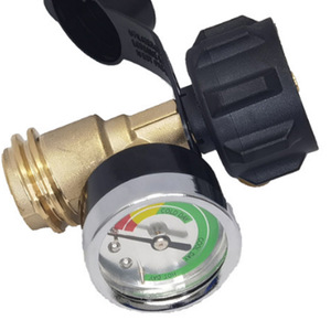 Regulador de propano QCC1 con manómetro, conector de latón para estufa de camping, adaptador de cilindro de gas portátil, válvula POL - Product Image 5