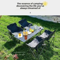 Table pliante d'extérieur moderne, réglable en hauteur, style Egg-Roll, en tissu carbone, pour le camping