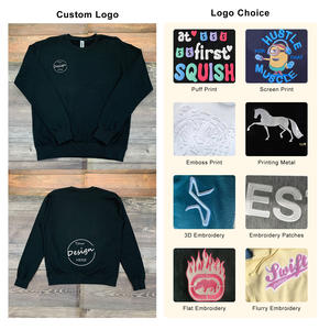 Fabricant de motifs d'impression en relief personnalisés de haute qualité 100% coton éponge française sweats à capuche ras du cou réguliers brodés - Product Image 2