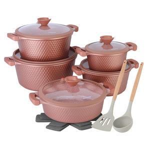 Big Capacity 15PCS Tulip <strong>Knob</strong> Appliance Set 20/24/28/32CM Casserole 28CM Shallow Pan Large Hardware Commercial Grade Gear - Product Image 2