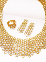 Ensemble de colliers de style Dubaï populaire en gros, quatre pièces, exquis, pour banquet, cadeau de mariage, bijoux 18 carats