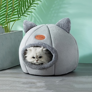 Cama Cueva Suave y Cálida para Gatos, con Diseño Floral, de Felpa, para Jaulas de Mascotas, Nido Profundo para Perros, Cómodo KENNE para Gatos y Perros - Product Image 3