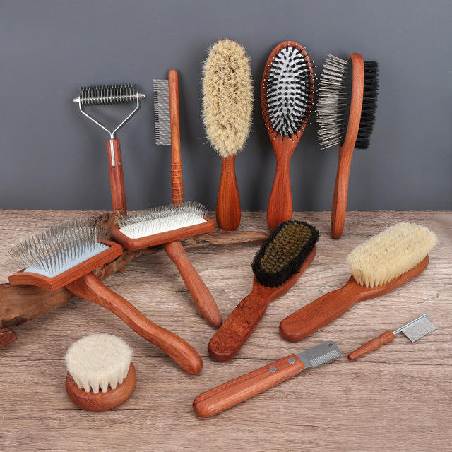 Pet Grooming Brush Stainless Steel Pin Slicker Cat Brush Shedding Grooming Dog Slicker Brush