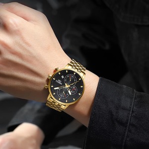 Montre de sport de luxe à quartz pour homme Drioshipping, étanche, date automatique, en alliage doré, tendance 2531 Relogio - Product Image 5