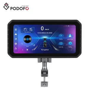 Podofo 6.2英寸屏幕2 + 32g安卓13.0全球定位系统摩托车无线汽车游戏安卓汽车摩托车显示器防水IP65无线BT