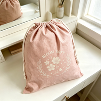 Sac à cordon en toile imprimé double face, sac anti-poussière réutilisable, pochette de rangement portable pour souvenirs, cadeaux promotionnels