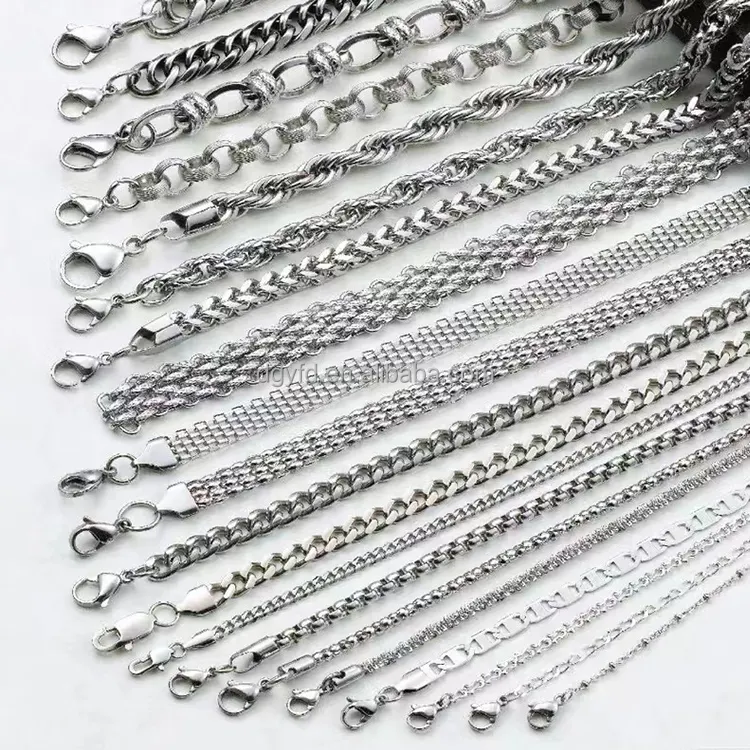 Silver Gold Black Stainless Steel 1.5mm 2mm 3mm Box Chain Cable Link Chain Snake Chain Men Women Necklace