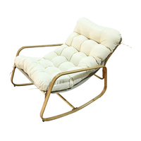 Ensemble de chaises à bascule d'extérieur modernes en acier, imperméables et durables, avec coussin, meubles de jardin portables pour patio et cour