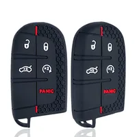 Silikon-Fernbedienungsschlüsselhülle Passend für Jeep Compass GrandCherokee Dodge Durango Charger Challenger Journey für 5-Tasten-Gehäuse