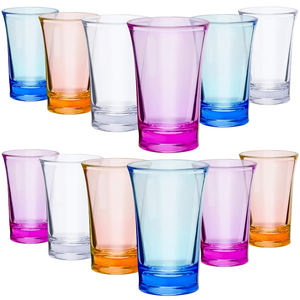 Taza de acrílico de fondo grueso irrompible reutilizable, vasos de chupito de vino de acrílico de plástico azul de grado alimenticio portátiles - Product Image 6