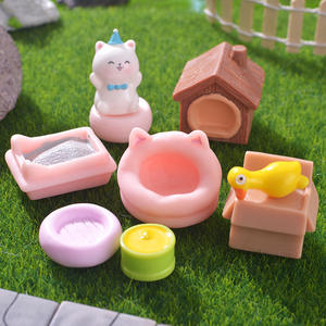 Adornos de Paisaje Simulados en Resina en Miniatura, Tema de Gatos, Accesorios de Jardín, Juguetes y Casas para Gatos, Juguetes Pequeños de Bricolaje para Niños - Product Image 1