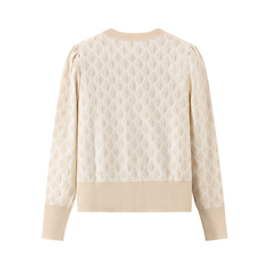 Tùy chỉnh thanh lịch sequin thoáng khí giản dị của phụ nữ v-cổ dài tay jacquard cardigan Áo len biểu tượng mô hình bán buôn Tops - Product Image 2